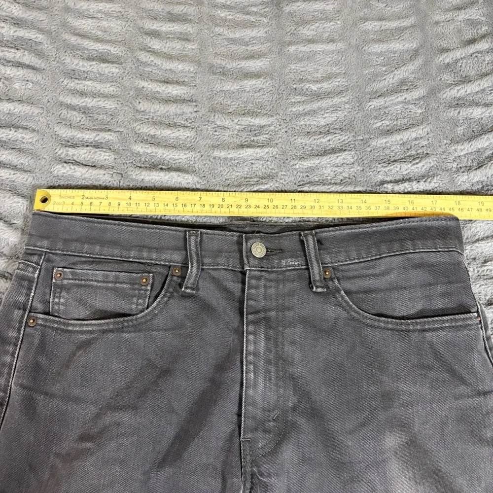 Levis 502 Regular Taper Jeans Mens 34x32 Faded Black Gray Stretch Denim AR691